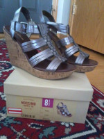 Pewter Wedge Shoes size 8 1/2