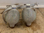 Girls silver sparkle dress shoes with heel size 2