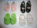 Lot of (6) Pairs of Girl's Shoes - Size 1 to Size 2