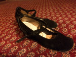 vintage black suede dress shoes, size 6