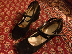 vintage black suede dress shoes, size 6