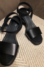 COS black leather shoes