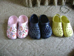 3 Pair Summer Shoes Blue XL, Pink 10, yellow 8