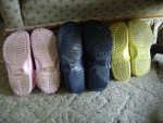 3 Pair Summer Shoes Blue XL, Pink 10, yellow 8