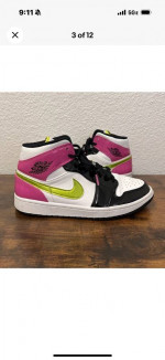 Nike Jordan 1 Mid SE Cyber Active Fuchsia Size 8.5 Shoes 2020