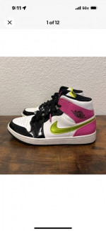 Nike Jordan 1 Mid SE Cyber Active Fuchsia Size 8.5 Shoes 2020