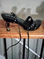CarlosSantana Black Heel Open Shoes withStraps/Six6