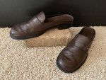 Brown Aerosoles "Sweet Clean" Slip-on Leather 7.5M Mule Heeled Shoes