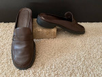 Brown Aerosoles "Sweet Clean" Slip-on Leather 7.5M Mule Heeled Shoes