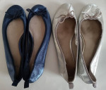 Two Pairs Gap Womens Size 6 Leather Shoes - New Blue, Good Silver