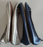 Two Pairs Gap Womens Size 6 Leather Shoes - New Blue, Good Silver