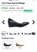 [NEW] Cole Haan Wedge Black Shoes
