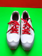 ADIDAS Fitfoam Leather Women's Golf Shoes White-Grey-Red, Size 7.5