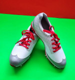 ADIDAS Fitfoam Leather Women's Golf Shoes White-Grey-Red, Size 7.5