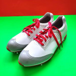 ADIDAS Fitfoam Leather Women's Golf Shoes White-Grey-Red, Size 7.5