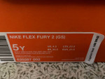 Girls Youth Nike Flex Fury 2 Sports Shoes Size 5Y in Wolf Grey