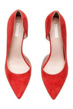 Suede court shoes red ladies 7 [BRAND NEW]