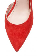 Suede court shoes red ladies 7 [BRAND NEW]