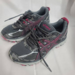 Gray ASICS camouflage women's running shoes size 6 and 1/2