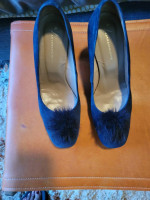 Anthropologie Blue suede shoes sz 7 medium