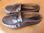Minnetonka Brown Leather Boat Shoes, Mens size 13