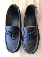Minnetonka Brown Leather Boat Shoes, Mens size 13