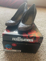 Silver Glitter High Heel Shoes