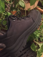 Lands End Hiking Boots Black Leather Outdoor Shoes LIKE NEW