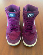 Nike Dunk High Leopard Burgundy Lace Up Sneaker Shoes Women