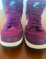 Nike Dunk High Leopard Burgundy Lace Up Sneaker Shoes Women