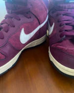 Nike Dunk High Leopard Burgundy Lace Up Sneaker Shoes Women