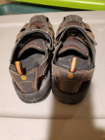 TEVA WATER SANDALS BROWN/ORANGE SHOC PAD BUNGEE SHOES SIZE 9 PRE-OWNED