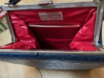 Vintage Navy Alligator Pocketbook and Matching High Heel Shoes