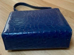 Vintage Navy Alligator Pocketbook and Matching High Heel Shoes