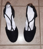 Womens Size 8 Black Wedgie Sandals -- Shoes by Kelly and Katies