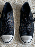 Converse leather shoes with decoration