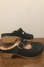 Dansko Mary Jane “Britney” Black Leather Slip On Shoes 7.5 -8 US / 38 EU
