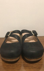 Dansko Mary Jane “Britney” Black Leather Slip On Shoes 7.5 -8 US / 38 EU