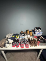 Many different shoes all used some slightly more than the rest sizes range from 