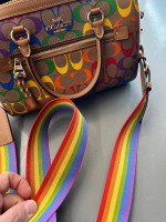 Coach Pride Rowan Satchel Purse Bag Rainbow