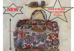 NEW-VERA BRADLEY LARGE TRAVEL BAG w/10 COMPARTMENTS+SHOULDER STRAP