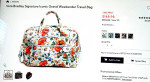 NEW-VERA BRADLEY LARGE TRAVEL BAG w/10 COMPARTMENTS+SHOULDER STRAP