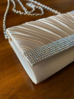 Satin Clutch / Handbag / Evening Bag, Champagne / Light Pink - New!
