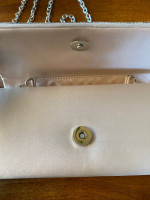 Satin Clutch / Handbag / Evening Bag, Champagne / Light Pink - New!