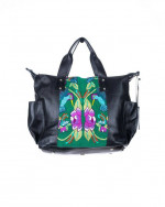 Nena & Co H&S Hummingbirds Black Leather Convertible Day Bag (BNWT)