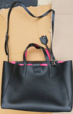 Kate Spade Black Sweetheart Pink Leather Tote - Very good Condition,