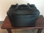 Bottega Veneta black leather overnight bag