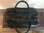 Bottega Veneta black leather overnight bag