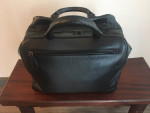 Bottega Veneta black leather overnight bag