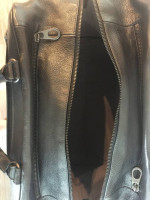 Bottega Veneta black leather overnight bag